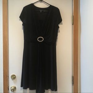 Little Black Cocktail Dress With Rhinestone Buckle